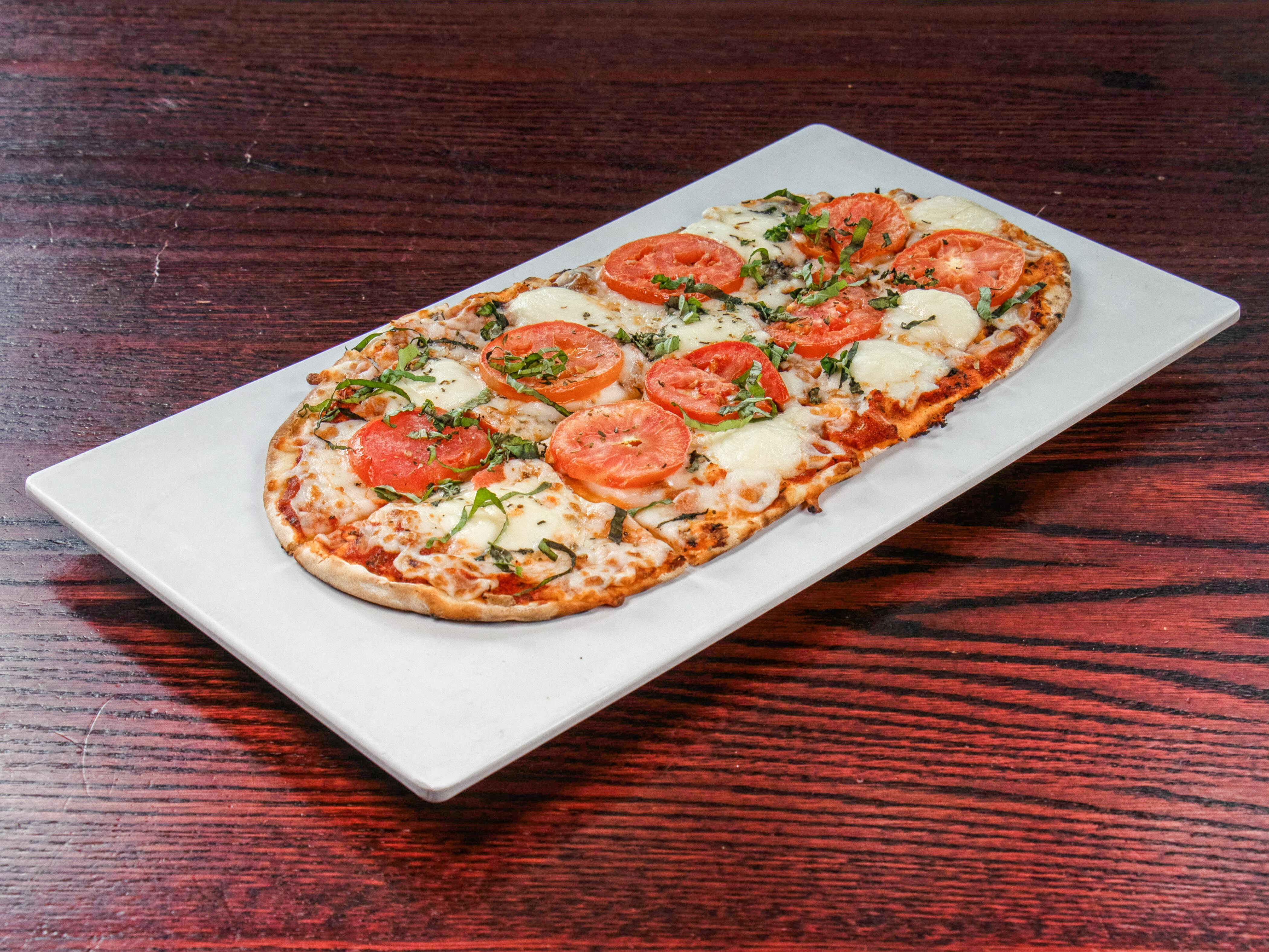 Order Margherita Flatbread Pizza food online from The Bungalow Lakehouse store, Sterling on bringmethat.com
