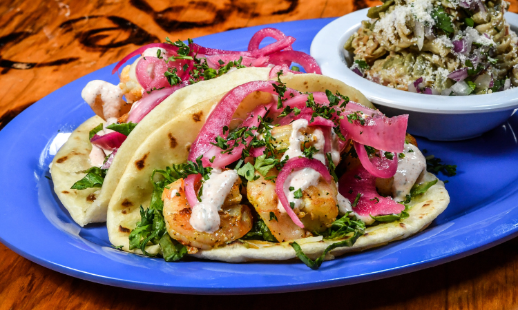 Lemon Grilled Shrimp Tacos from Cabo Fish Taco Baja Seagrill