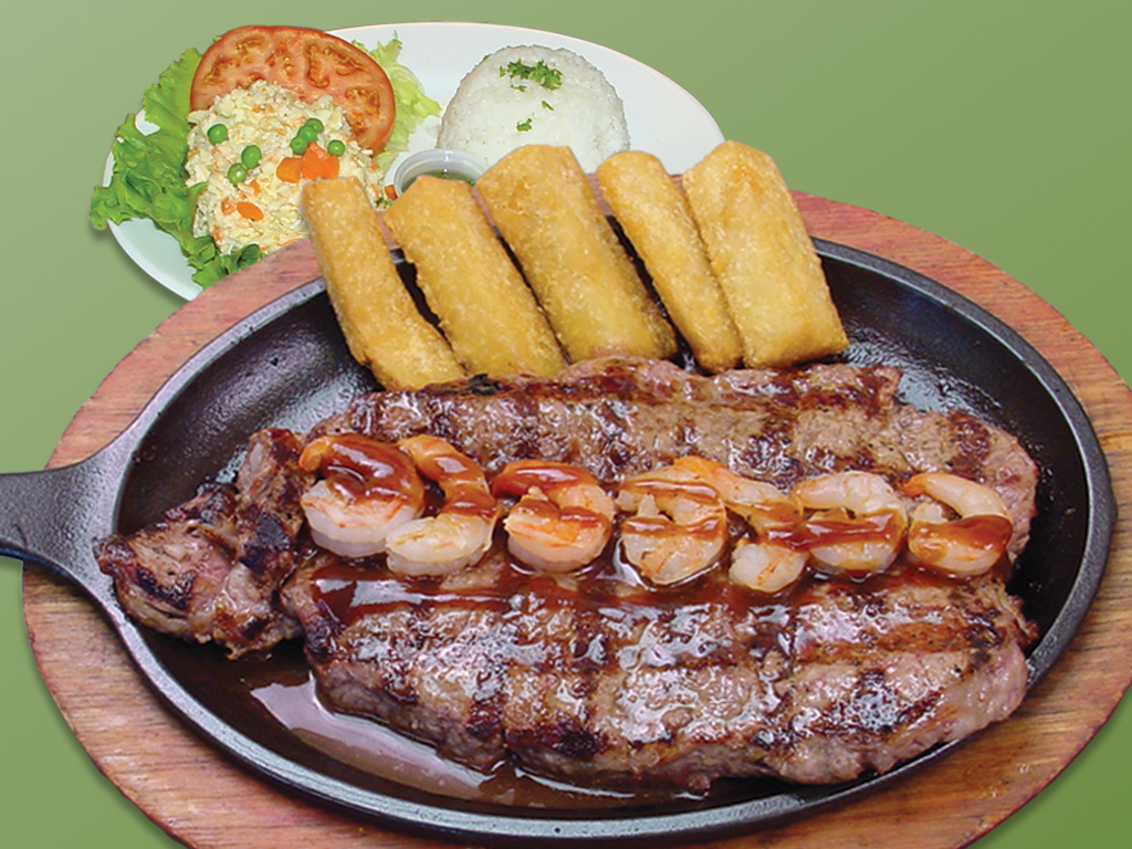 Order 27. Churrasco a la Pureña con Camarones food online from Cositas Ricas Corp store, Queens on bringmethat.com