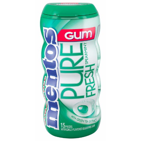 Order Mentos Pure Fresh Spearmint Gum 15 Count food online from 7-Eleven store, Bellflower on bringmethat.com