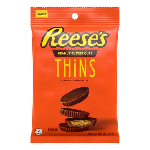 Order Reeses Peanut Butter Cups Thins 3.1oz food online from 7-Eleven store, Wakefield on bringmethat.com