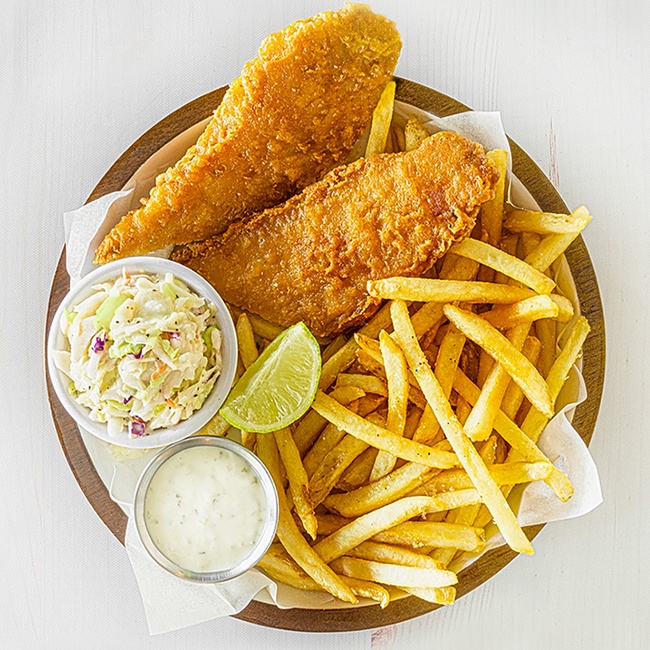 Order Yuengling Beer-Battered Fish and Chips food online from Hurricane Grill & Wings store, Syosset on bringmethat.com