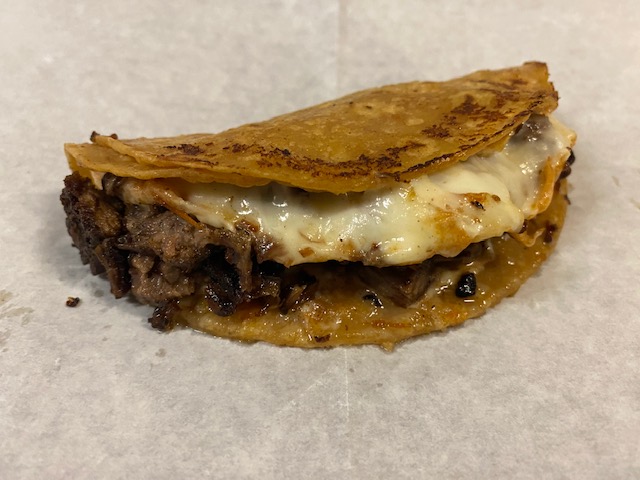 Order Corn Quesadilla with Meat food online from Taco Bros store, Wyandotte on bringmethat.com