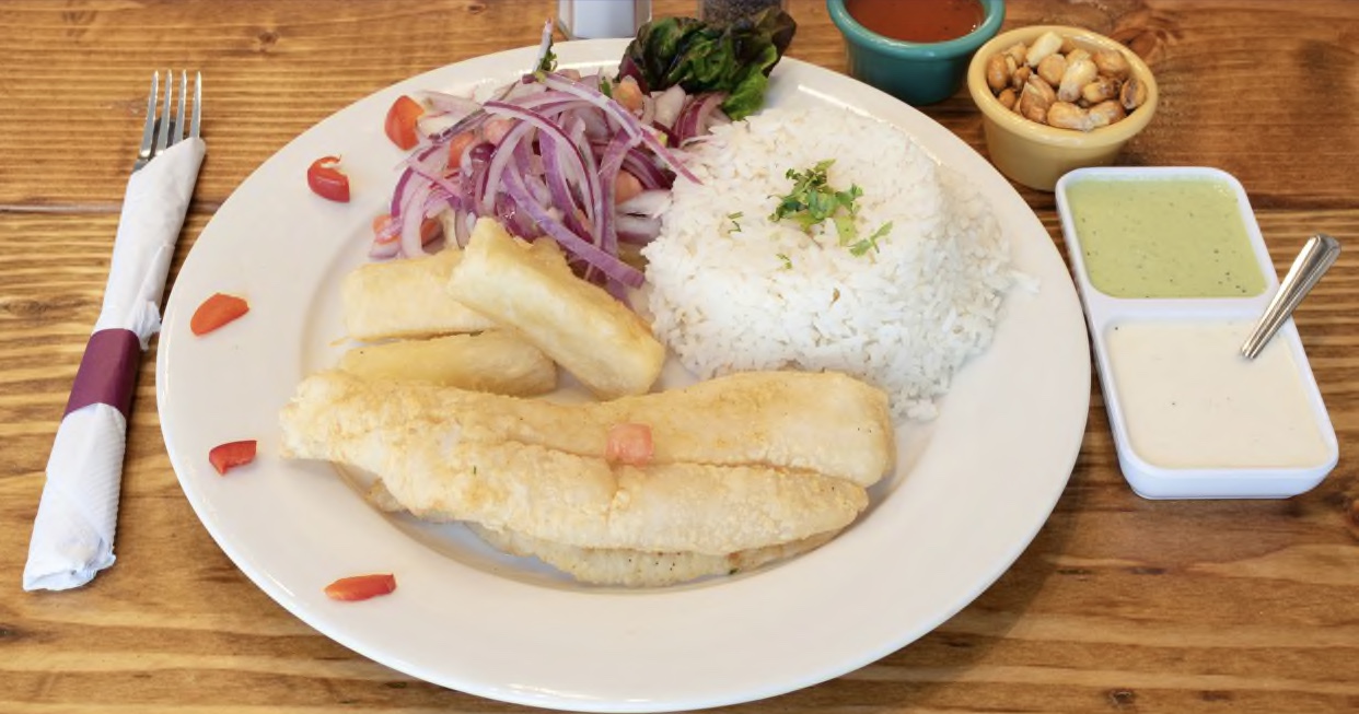 Order Pescado Frito food online from Riko Peruvian Cuisine store, Queens on bringmethat.com