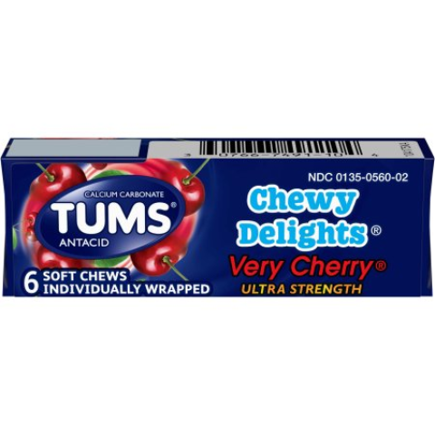 Order Tums Chewy Delight, Cherry 6 Count food online from 7-Eleven store, Natick on bringmethat.com