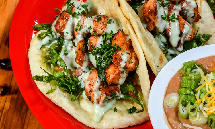 Honey Soy Glazed Salmon Tacos from Cabo Fish Taco Baja Seagrill