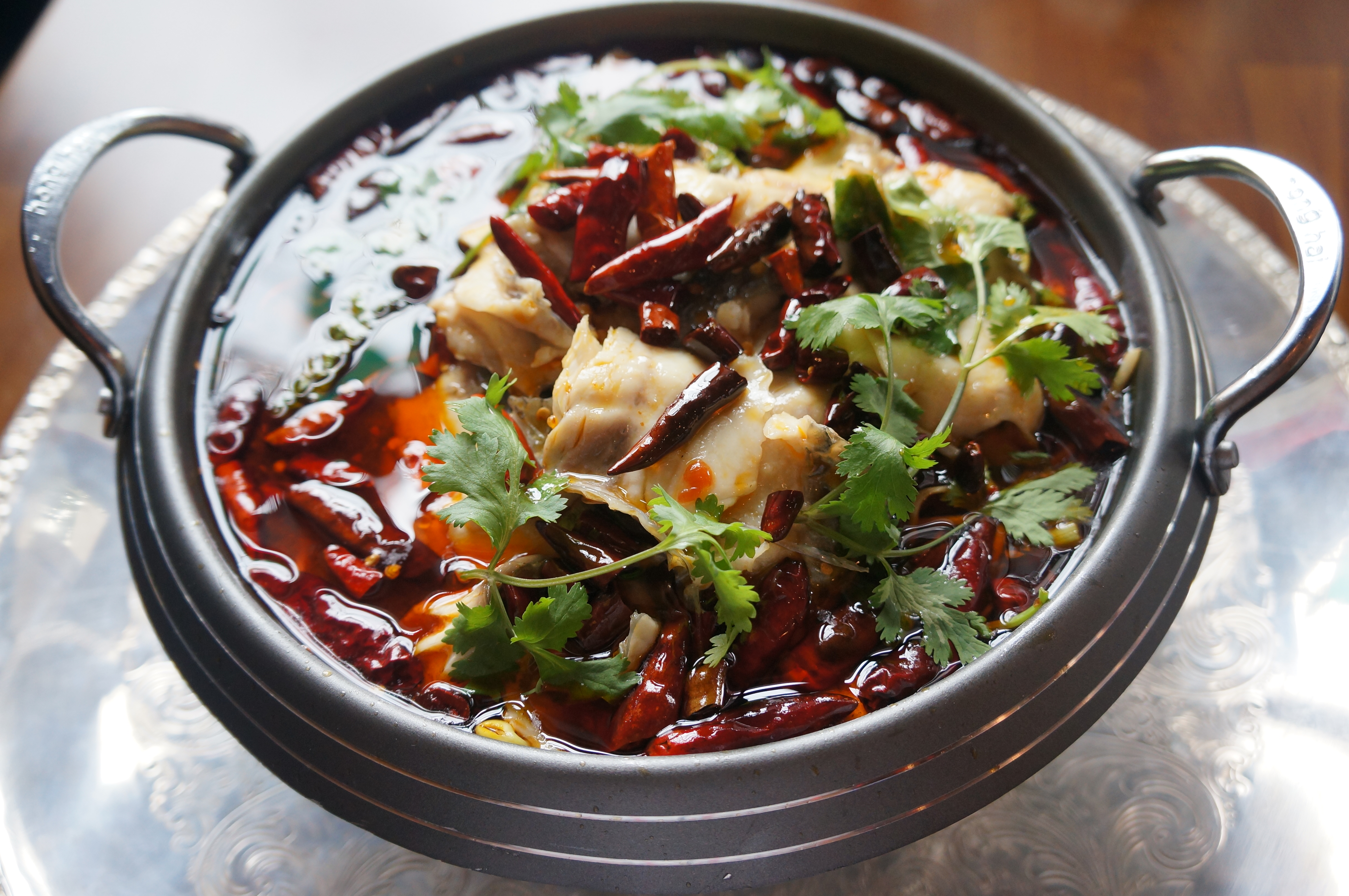 Order H5. Sliced Fish with Red Hot Sauce Soup food online from Shu Han Ju Chinese Restaurant store, New York on bringmethat.com