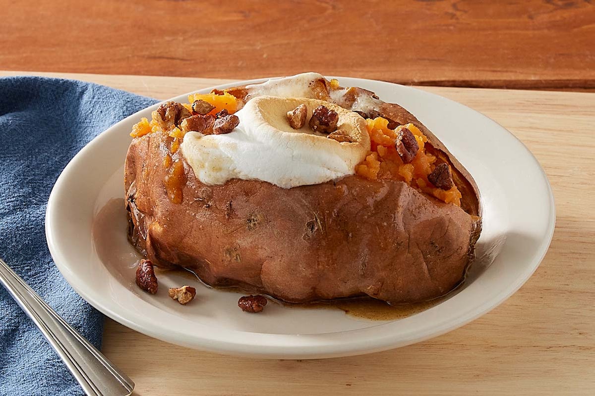 Order Loaded Baked Sweet Potato food online from Cracker Barrel store, Rochester on bringmethat.com