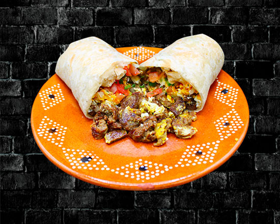 Order Steak Breakfast Burrito food online from Rivas Mexican Grill#4 store, Henderson on bringmethat.com