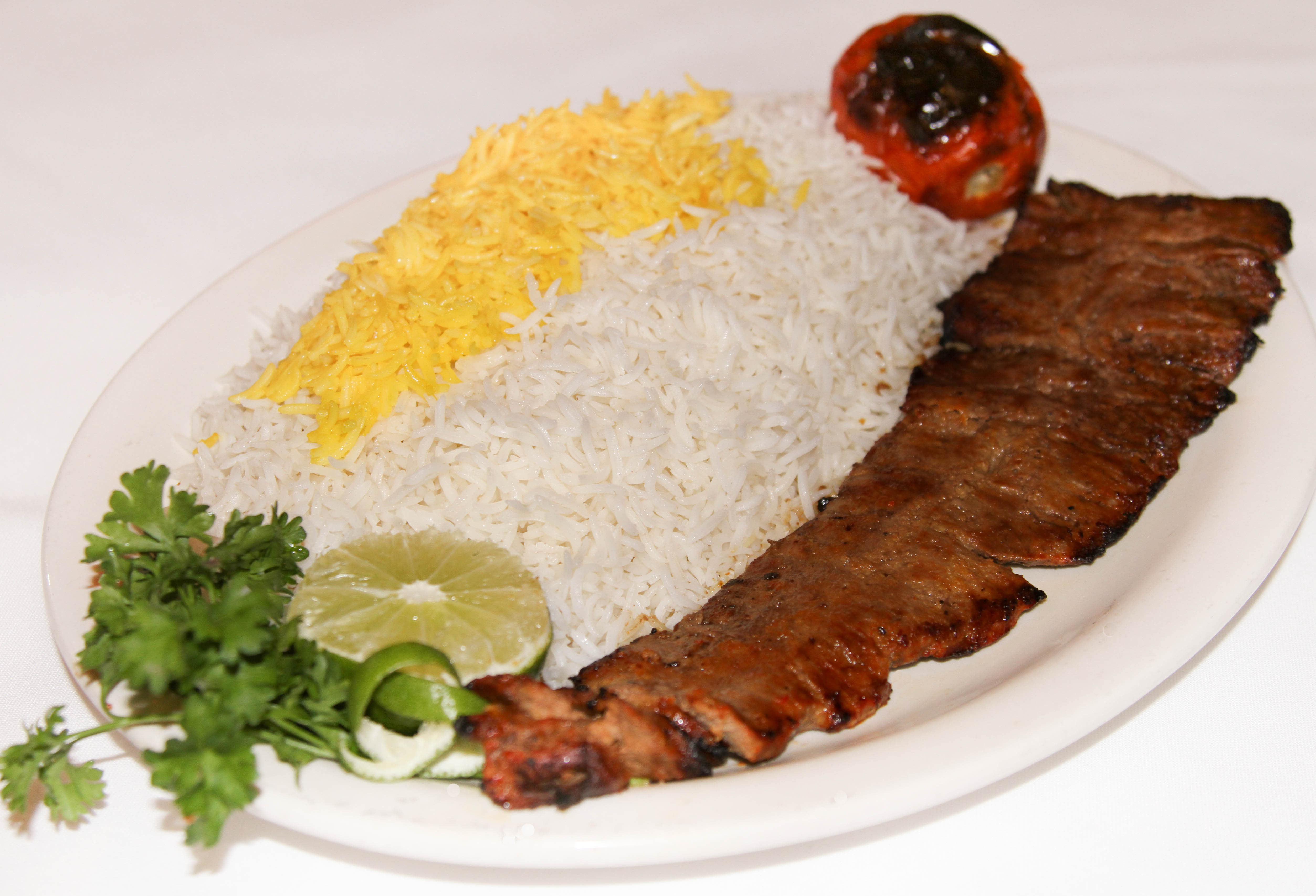 Order Chelo Kabob Barg food online from Shaherzad Restaurant store, Los Angeles on bringmethat.com