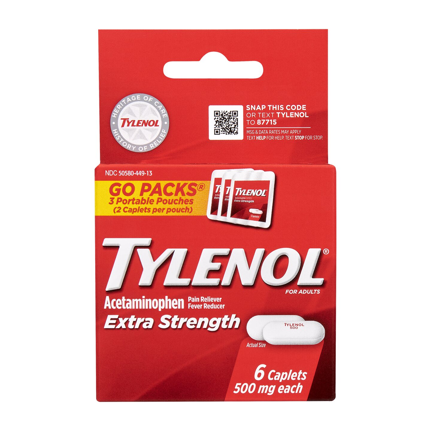 Order Tylenol Extra Strength Caplets 6ct food online from Sheetz store, Goldsboro on bringmethat.com