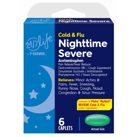 Order 24/ 7 Life Cold & Flu Nighttime 6 Count food online from 7-Eleven store, Natick on bringmethat.com