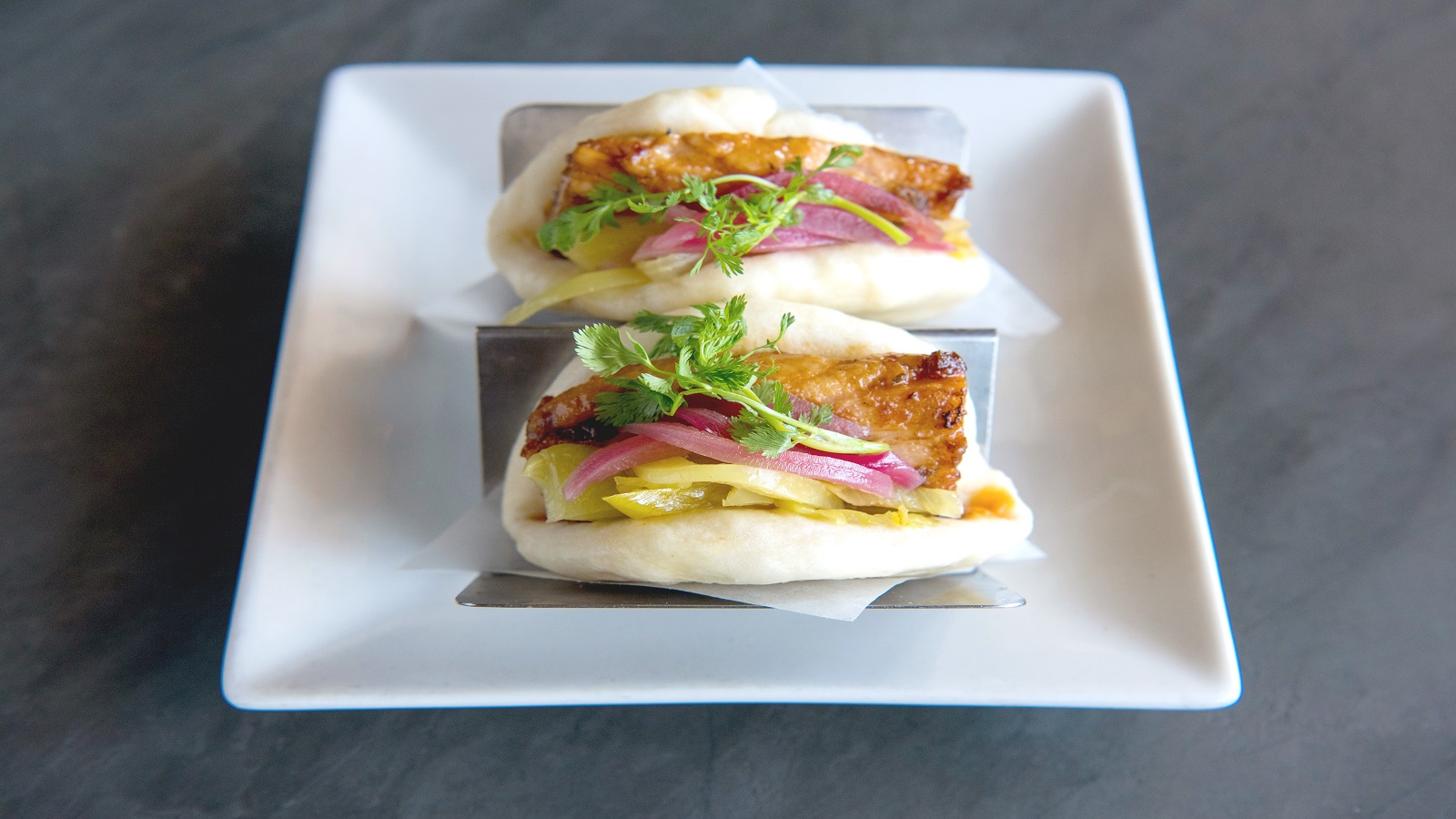 Order 2 Pieces Pork Belly Bao food online from Chin Chin store, Beverly Hills on bringmethat.com