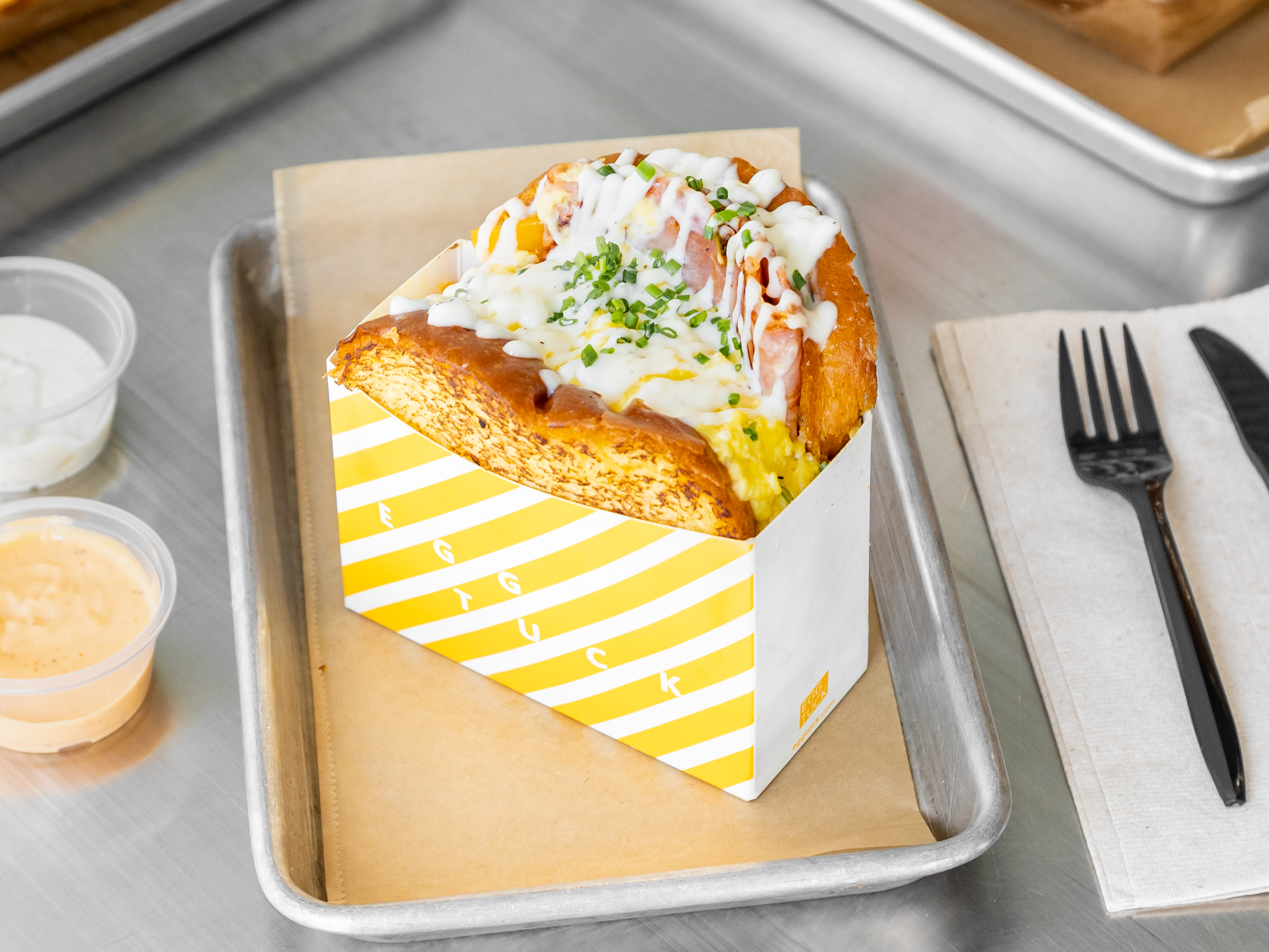 Order Ham and Cheese Sandwich food online from Egg Tuck store, Los Angeles on bringmethat.com