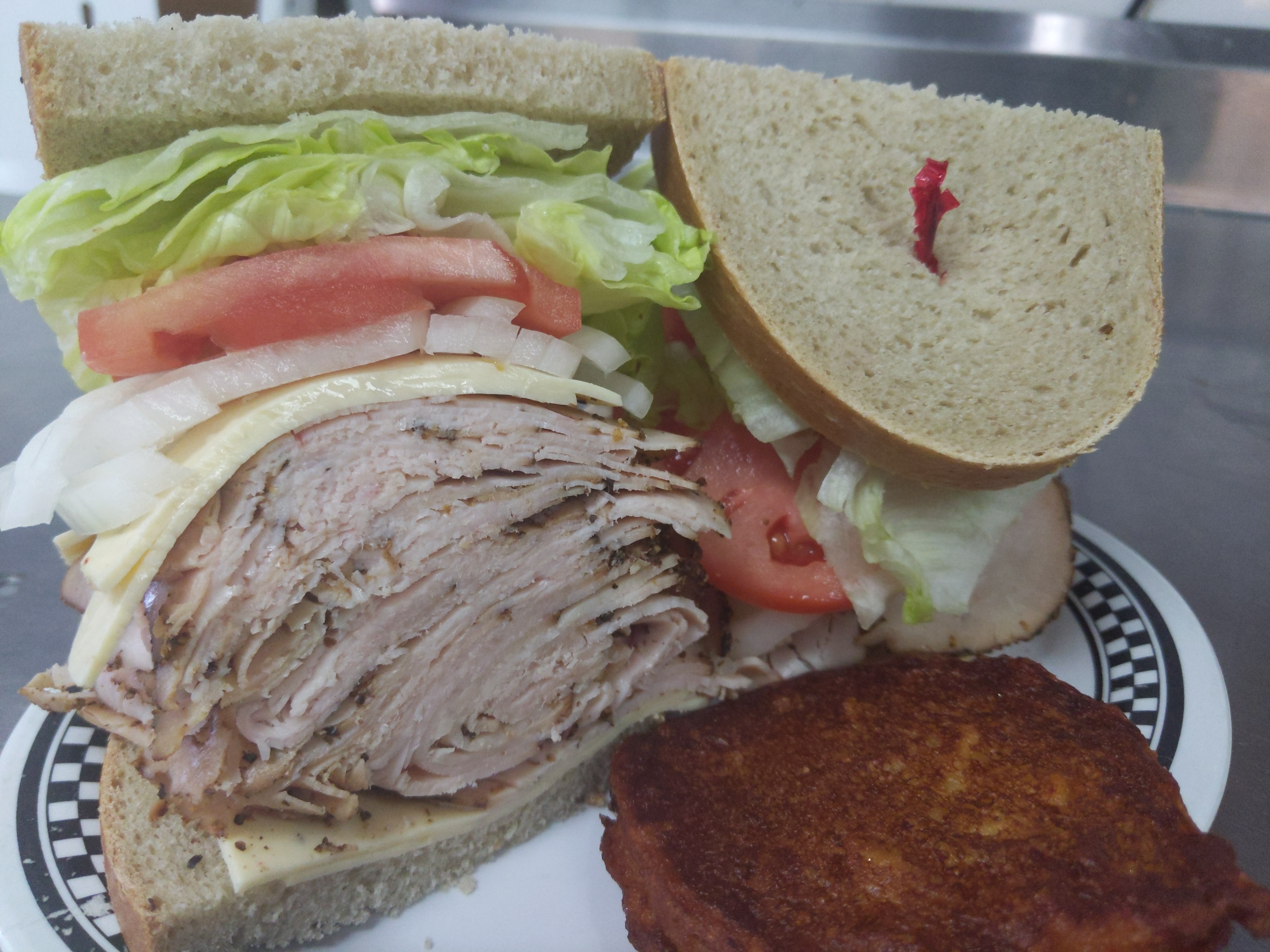 Order Smoked Turkey Pastrami Sandwich food online from The Kibitz Room store, Cherry Hill on bringmethat.com
