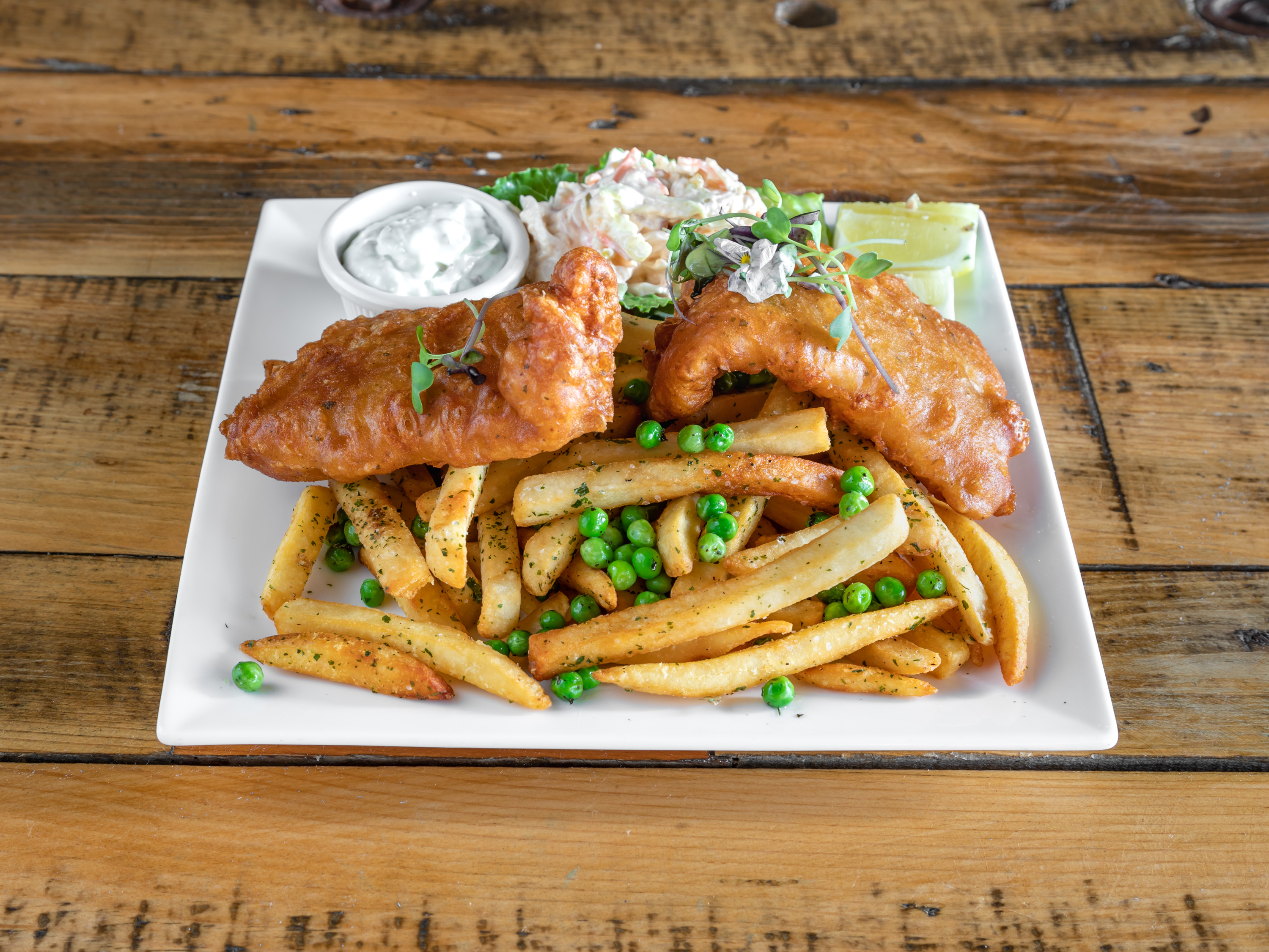 Order KEG & LANTERN BEER BATTERED FISH & CHIPS food online from Keg & Lantern Brewing store, Brooklyn on bringmethat.com