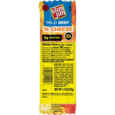 Order Slim Jim Beef & Cheese Twin Pack 1.5oz food online from 7-Eleven store, Charlotte on bringmethat.com