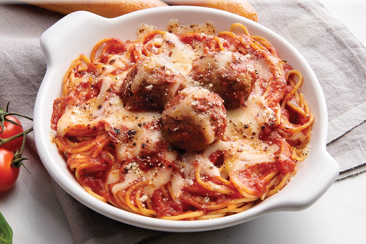 Order Baked Spaghetti with Meatballs food online from Fazoli store, Atlanta on bringmethat.com