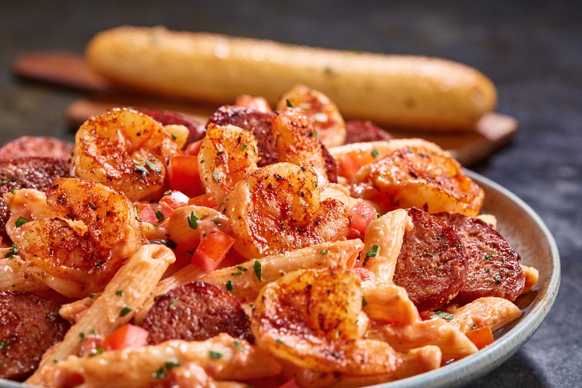 Order Blackened Shrimp & Sausage Pasta food online from Ruby Tuesday store, Thomasville on bringmethat.com