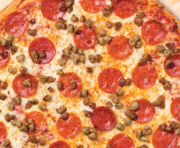 Order Large Pepperoni Sausage Pizza food online from John Incredible Pizza store, Buena Park on bringmethat.com