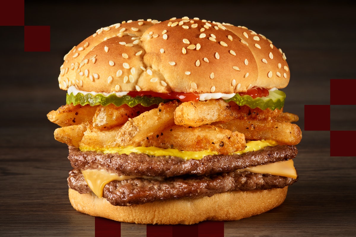 Order Double Fry Lover's Burger food online from Checkers store, Linthicum Heights on bringmethat.com