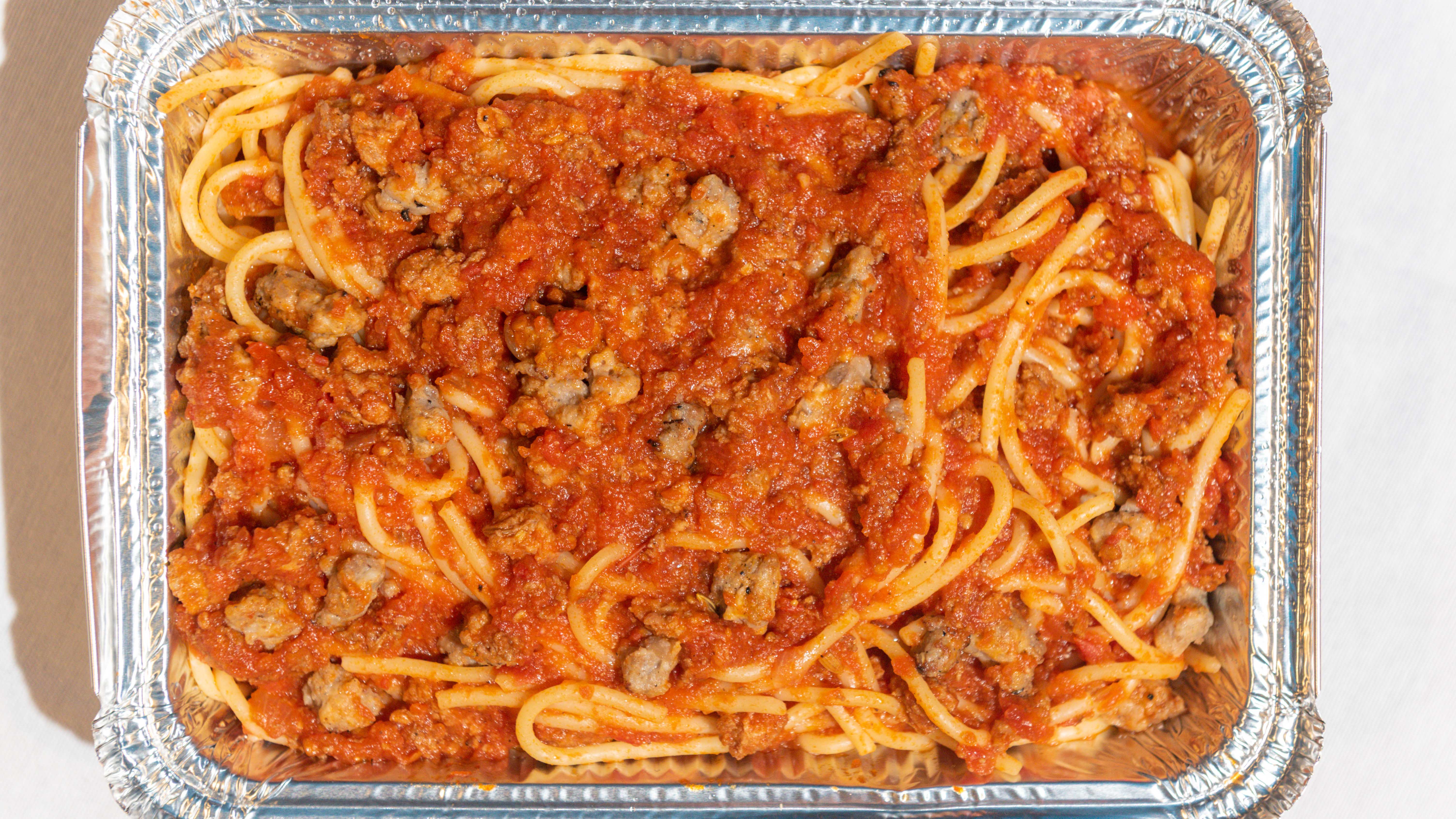 Order Spaghetti with Meat Sauce food online from John Incredible Pizza store, Buena Park on bringmethat.com
