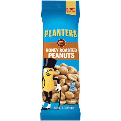 Order Planters Honey Roasted Peanuts 1.75oz food online from 7-Eleven store, Charlotte on bringmethat.com