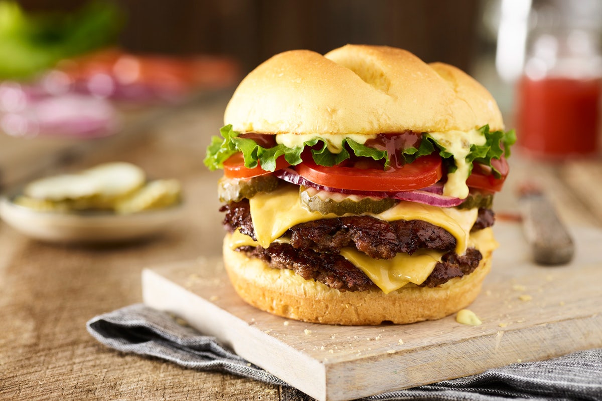 Order DOUBLE CLASSIC SMASH® BURGER food online from Smashburger store, Wantagh on bringmethat.com
