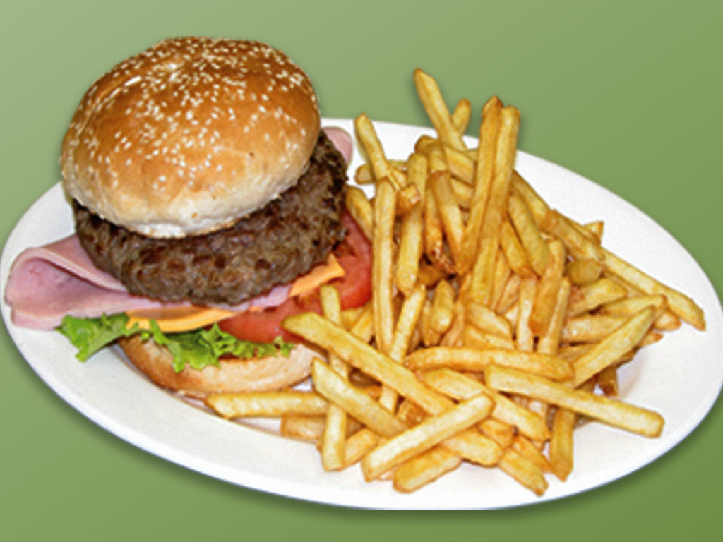 Order 51. Hamburguesa, Carne, Jamon y Queso food online from Cositas Ricas Corp store, Queens on bringmethat.com