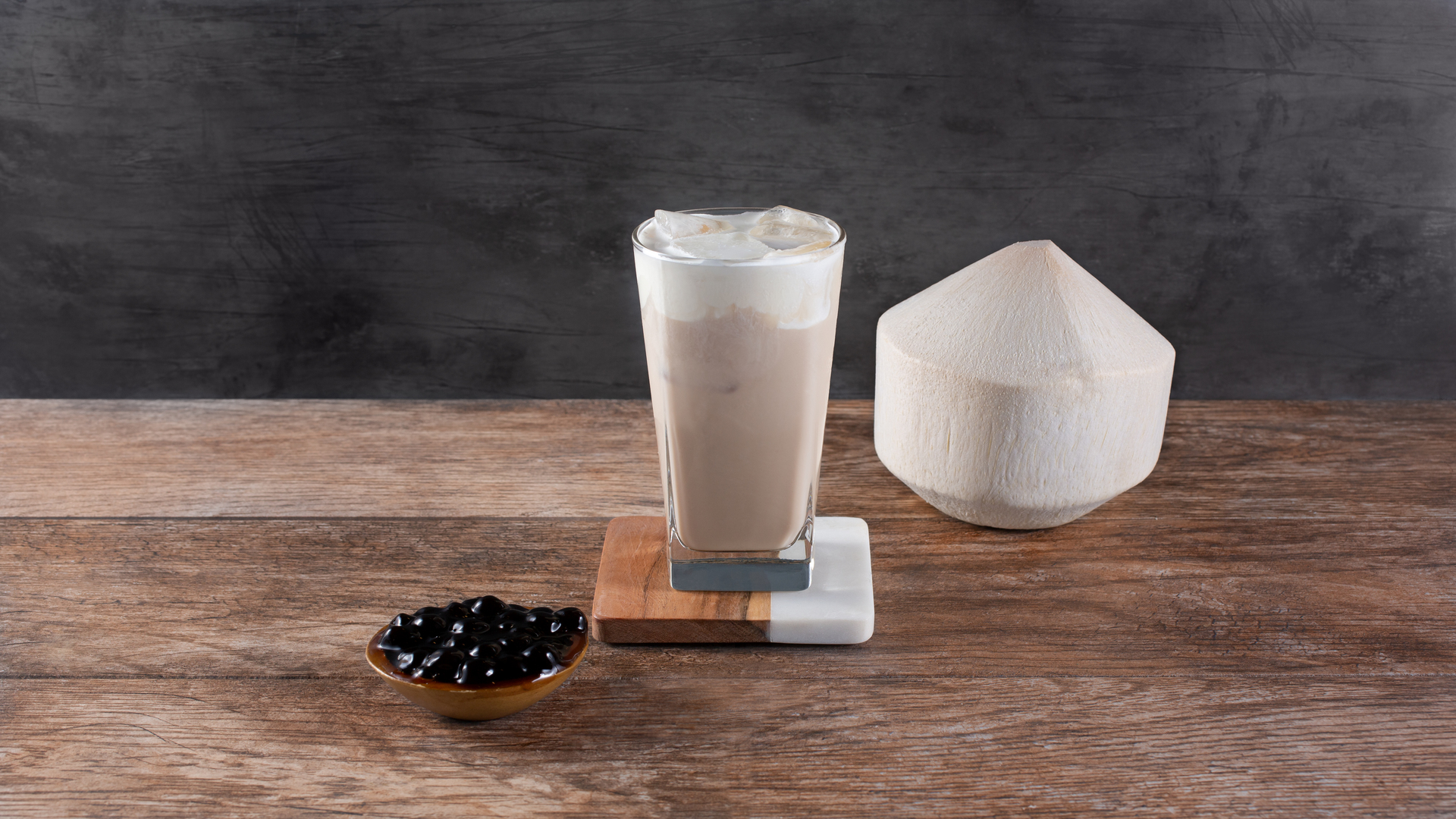 Order Coconut Black Milk Tea food online from Cha2o store, Artesia on bringmethat.com