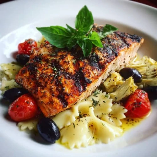 Grilled Salmon Pasta from TASTY PASTA PIZZA &GRILL