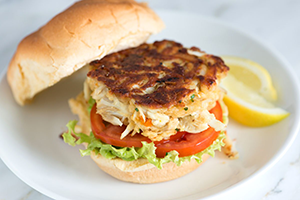 Order Crab Cake Sandwich food online from Berry Fresh Cafe store, Jupiter on bringmethat.com