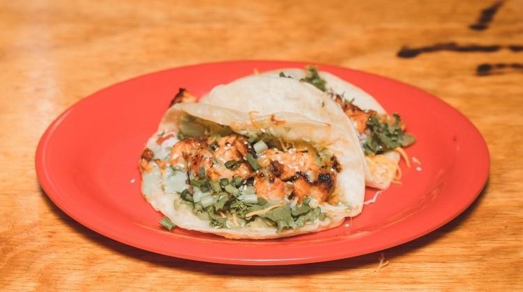 A La Honey Soy Glazed Salmon Taco from Cabo Fish Taco Baja Seagrill