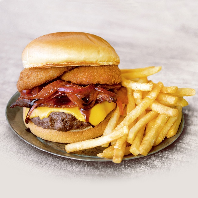 Order Classic Bacon & Onion Burger food online from Hurricane Grill & Wings store, Syosset on bringmethat.com