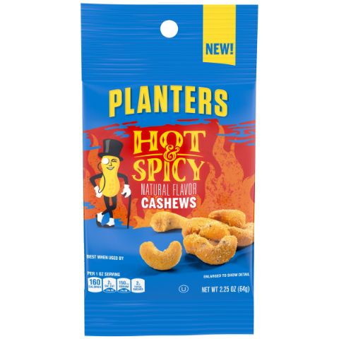 Order Planters Hot & Spicy Cashew 2.25oz food online from 7-Eleven store, Natick on bringmethat.com
