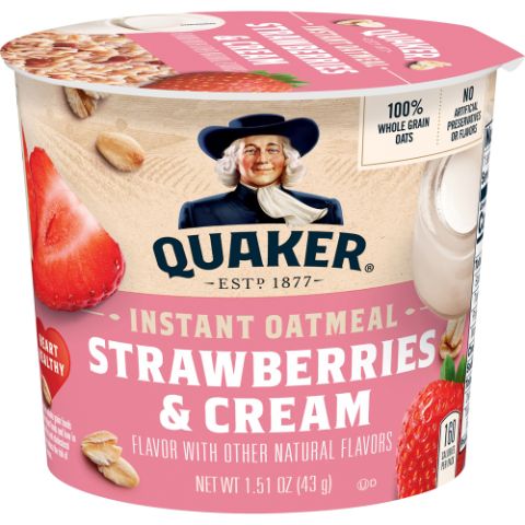 Order Quaker Express Oats Cup Strawberry & Cream 1.51oz food online from 7-Eleven store, Alexandria on bringmethat.com