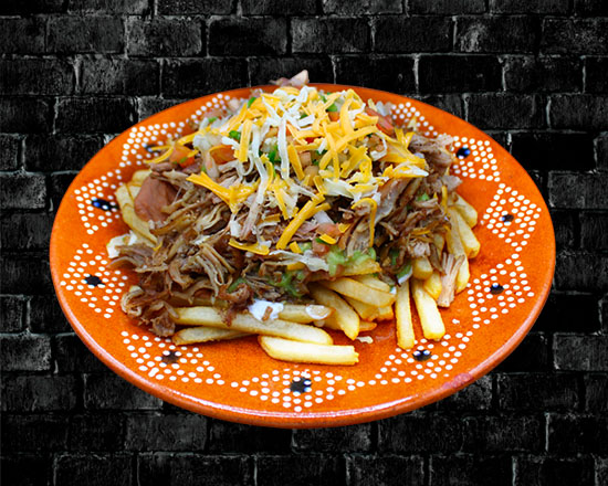 Order Carnitas Fries food online from Rivas Mexican Grill#4 store, Henderson on bringmethat.com