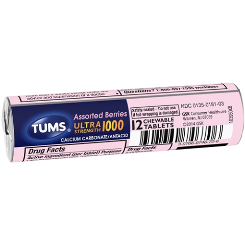 Order Tums Ultra Strong, Assortment Berry 12 Count food online from 7-Eleven store, Arlington on bringmethat.com