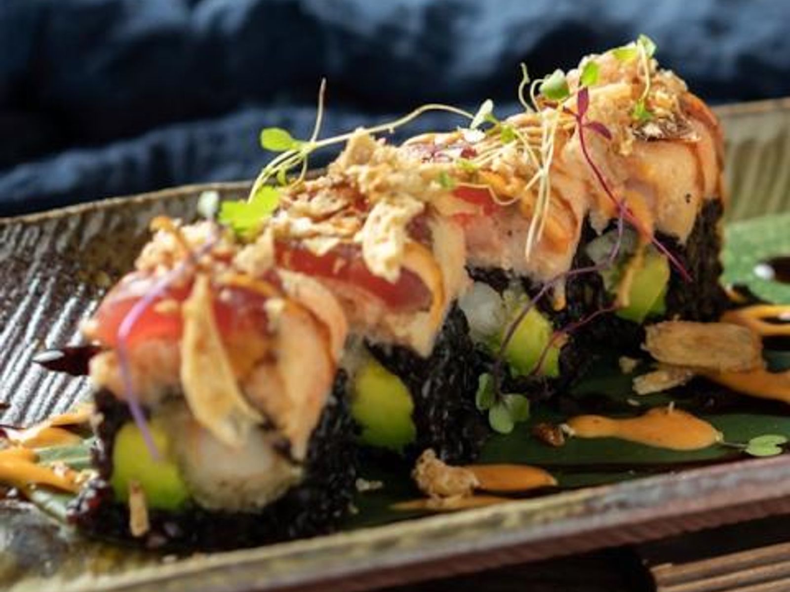 Order Takumi Roll(with black rice) food online from Takumi Hibachi Sushi & Lounge store, Bay Shore on bringmethat.com