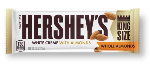 Order Hershey White Crème Almonds King Size 2.6oz food online from 7-Eleven store, Willis on bringmethat.com