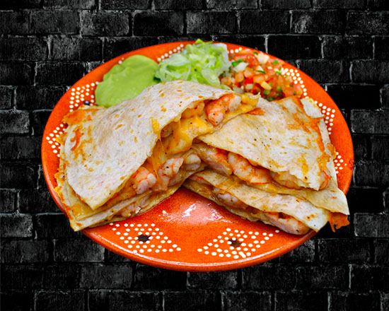 Order Shrimp Quesadilla food online from Rivas Mexican Grill#4 store, Henderson on bringmethat.com