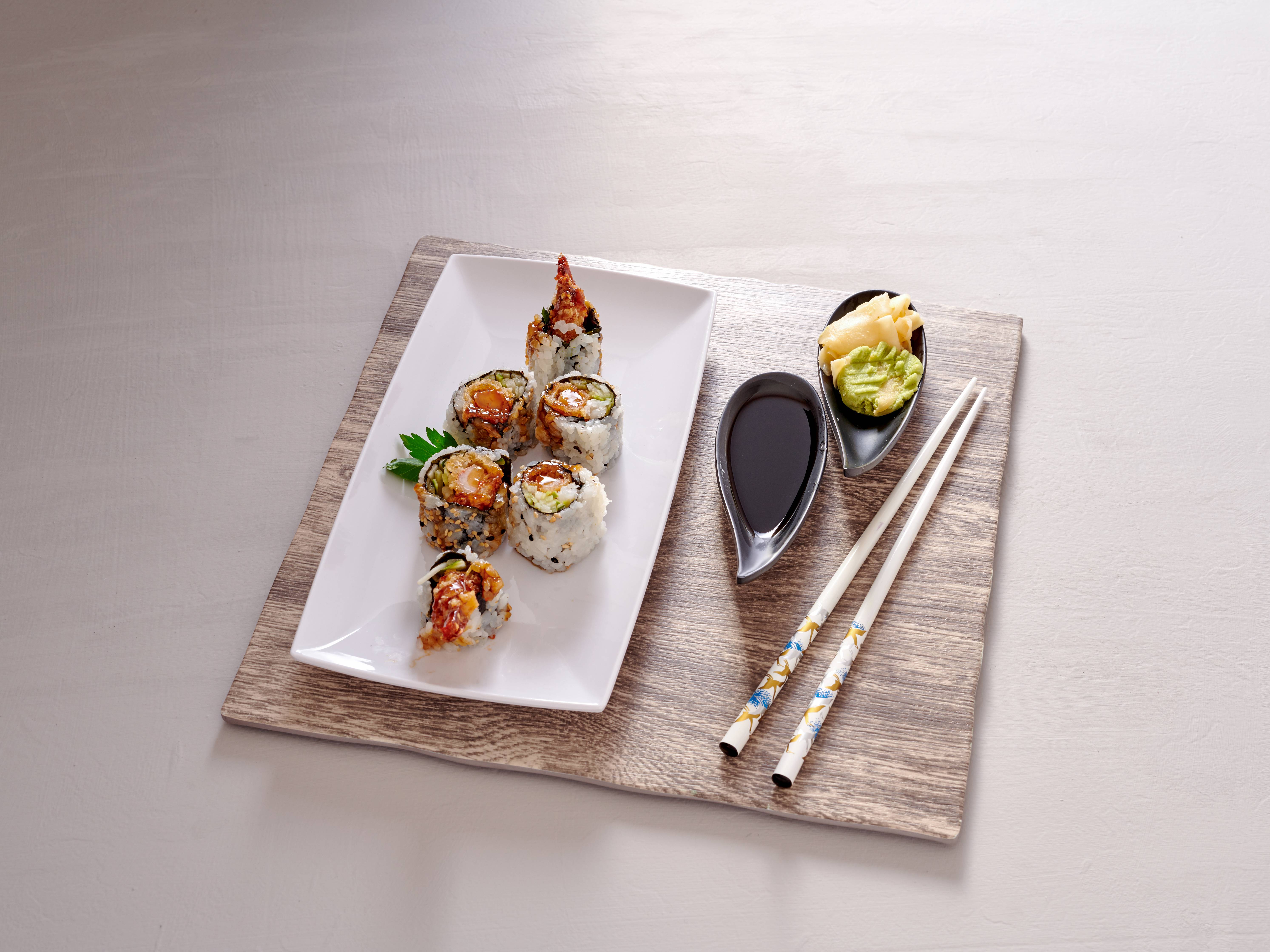Order 6 Pieces Tempura Shrimp Roll food online from Ichiban Sushi & Ramen store, Arlington on bringmethat.com