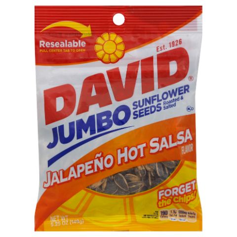 Order David Jumbo Jalapeno Hot Salsa Sunflower Seeds 5.25oz food online from 7-Eleven store, Charlotte on bringmethat.com