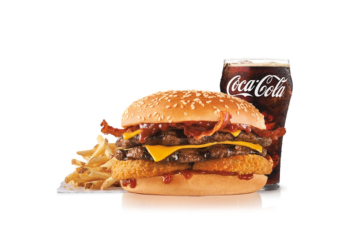 Order Double Western Bacon Cheeseburger® Combo food online from Carl's Jr. store, Phoenix on bringmethat.com