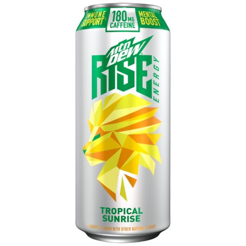 Order MTN DEW RISE ENERGY Tropical Sunrise 16oz food online from Circle K And Liquors store, Fontana on bringmethat.com