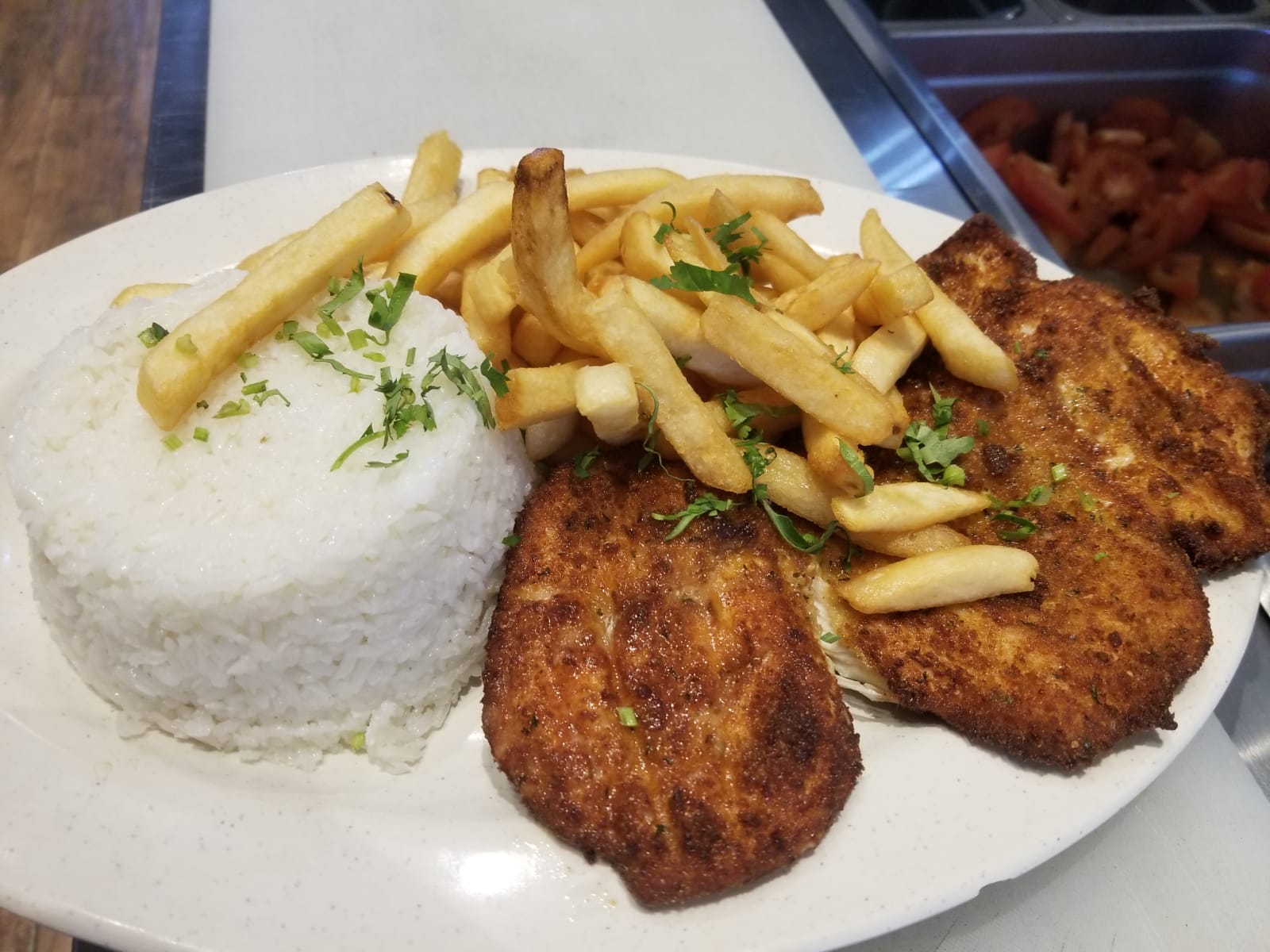 Order Breaded chicken,pollo apanado food online from Sabores Latinos Restaurant & Bakery Corp. store, Richmond Hill on bringmethat.com