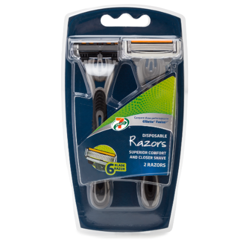Order 7-Select Men's 6 Blade Razors 2 Pack food online from 7-Eleven store, Willis on bringmethat.com