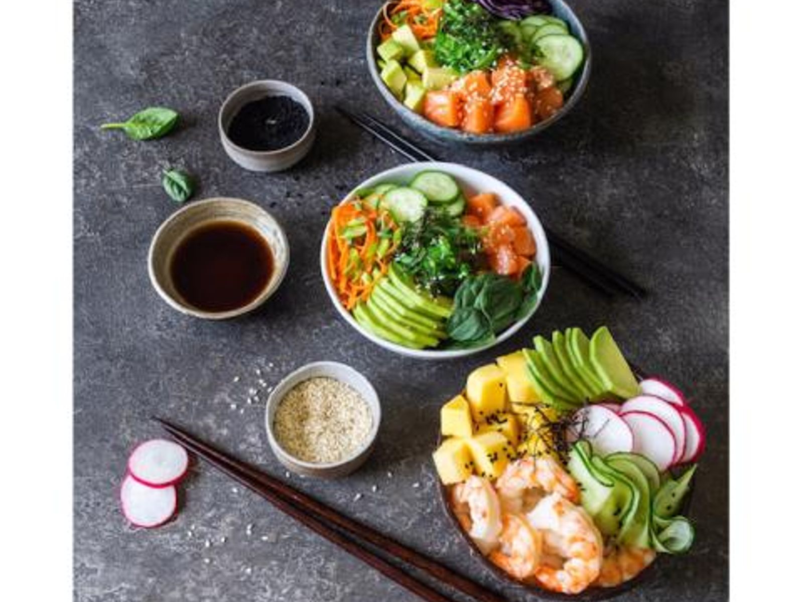 Order Poke Bowl Dinner(3 Protein) food online from Takumi Hibachi Sushi & Lounge store, Bay Shore on bringmethat.com