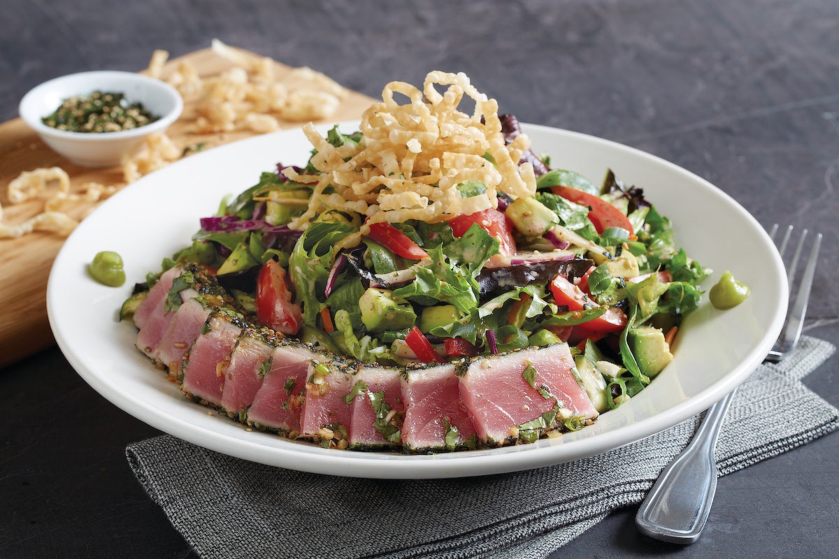 Order Enlightened Seared Ahi Salad* food online from BJ's Restaurant & Brewhouse store, Waco on bringmethat.com
