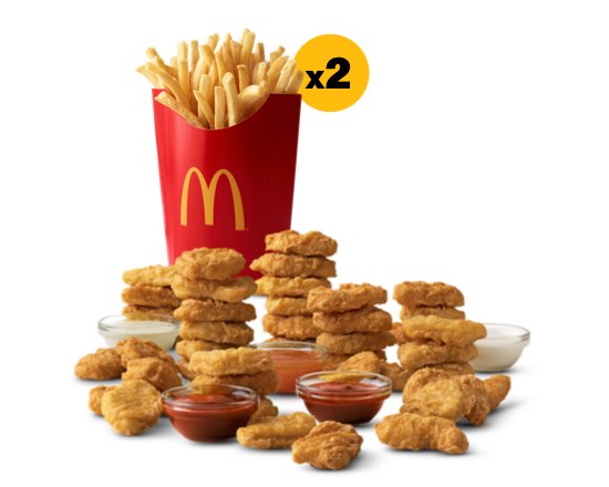 Order 40 McNuggets & 2 L Fries food online from McDonald's store, Cincinnati on bringmethat.com